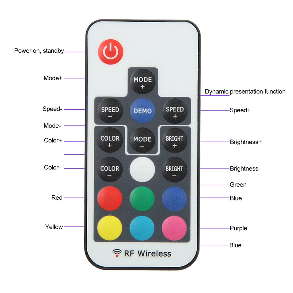 1pc Small LED Fish Tank Light with Remote Control Submersible Aquarium Light New - Image 3 of 4