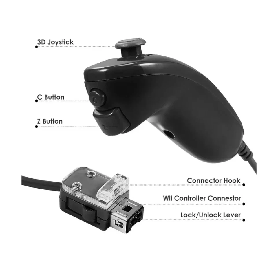 Wii Remote Controller Motion Plus Nunchuck Compatible with Nintendo Wii/Wii U - Image 4 of 4