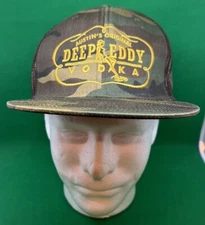 Deep Eddy Vodka Green Brown Camo Mesh Trucker Hat Snapback Cap Austin Texas