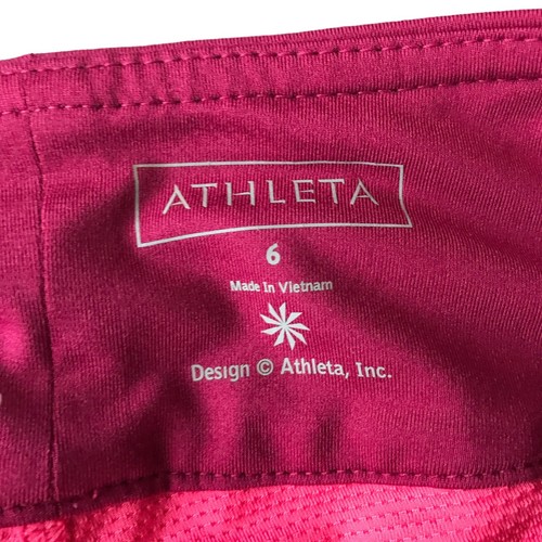 Athleta roter Active Skort Rock Damen 6 Taschen Reißverschluss gefüttert Tennis Laufen - Bild 13 von 18
