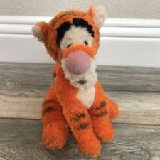 Disney Store Tigger Plush Stuffed Animal Sitting 9" Baby Lovey Sewn Eyes