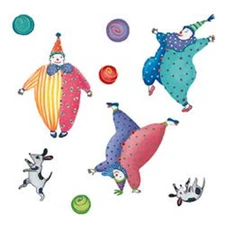 Circus Theme Decor Wallies Huge Wall Murals 18" Here Come The Clowns Balls Dogs