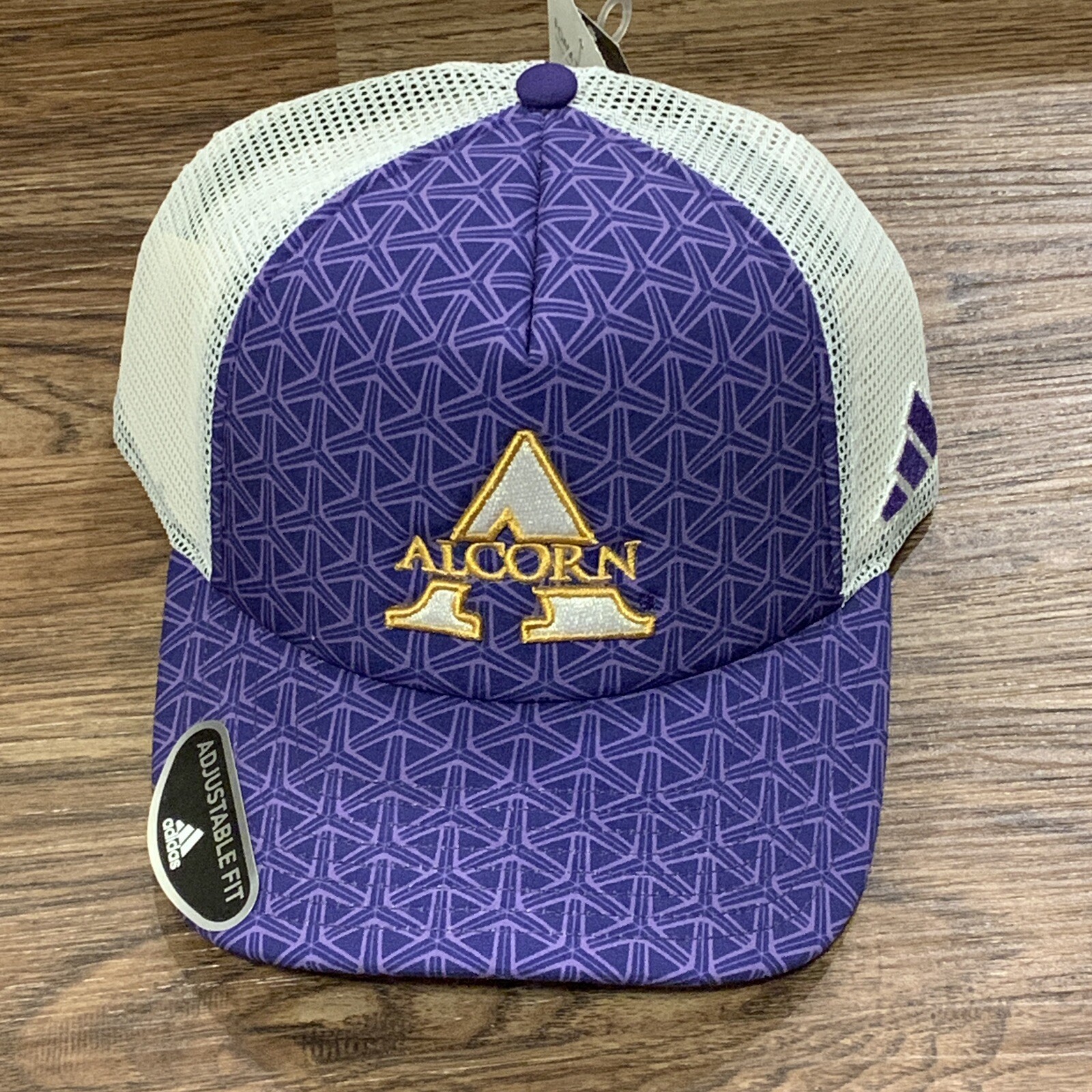 Alcorn State Braves Adidas NCAA Purple White Adjustable Foam Trucker Hat OSFM thumbnail 2