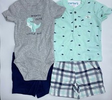 Boys Size 3-6M Adorable 4-Piece Short Outfits Sets Mix  Match Dinosaurs