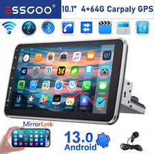 4G 64G 10'' Single 1 DIN Carplay Android 14 Car Stereo Radio Rotatable GPS WIFI