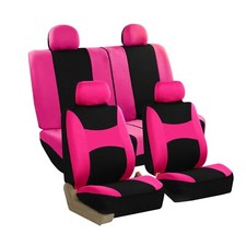 Car Seat Covers Auto Sedan SUV Truck Van Full Set 4 Headrests Pink