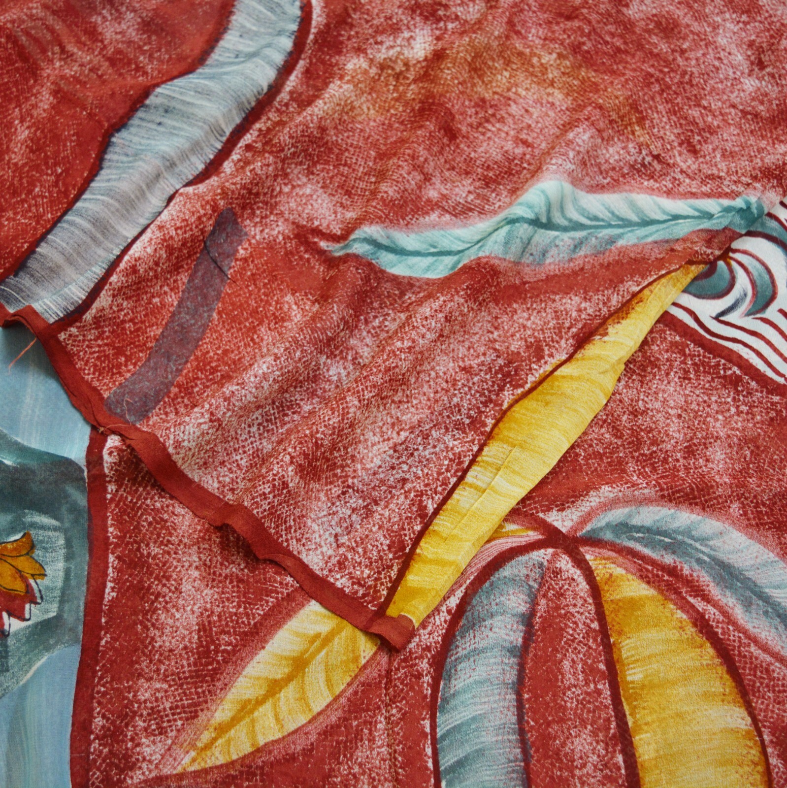 Vintage Saree Pure Georgette Silk Printed Sari Sewing 5yd Soft Craft Fabric