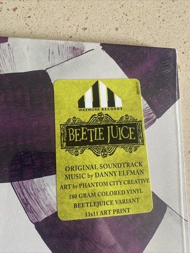 Beetlejuice WaxWork White Purple Green Swirl Vinyl Record Free Shipping - Picture 2 of 3