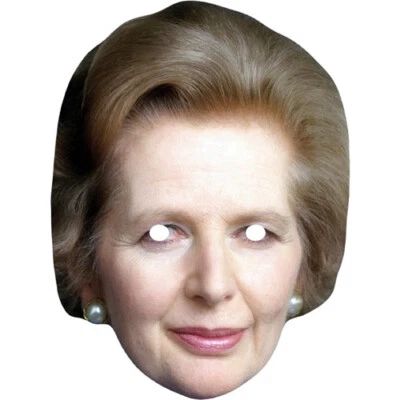 FUNKYBUNKY Margaret Thatcher Retro Celebrity Card Face Mask - Ready To Wear - Fancy Dress