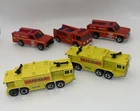 (4) 1970s Hot Wheels Diescast Emergency Rescue First Aid & Fire Trucks