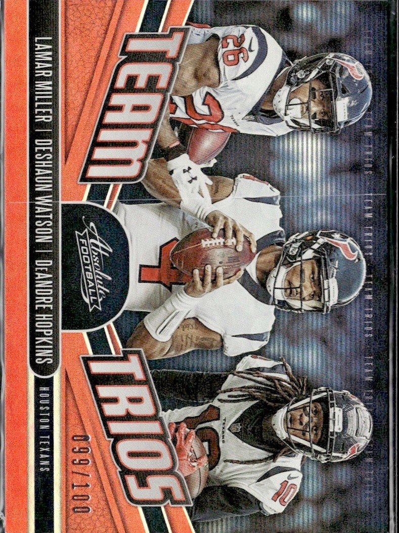2019 Absolute TEAM TRIOS RED Holo Deshaun Watson DeAndre Hopkins # /100 Texans
