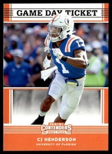 2020 Panini Contenders Draft Picks Game Day Ticket CJ Henderson Rookie