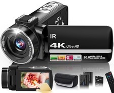4K Video Camera Camcorder 96MP Vlogging Camera for YouTube and Beginners