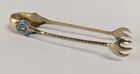 Antique Gorham Sterling Silver with Gold Wash Forget Me Not Sugar Cube Tongs