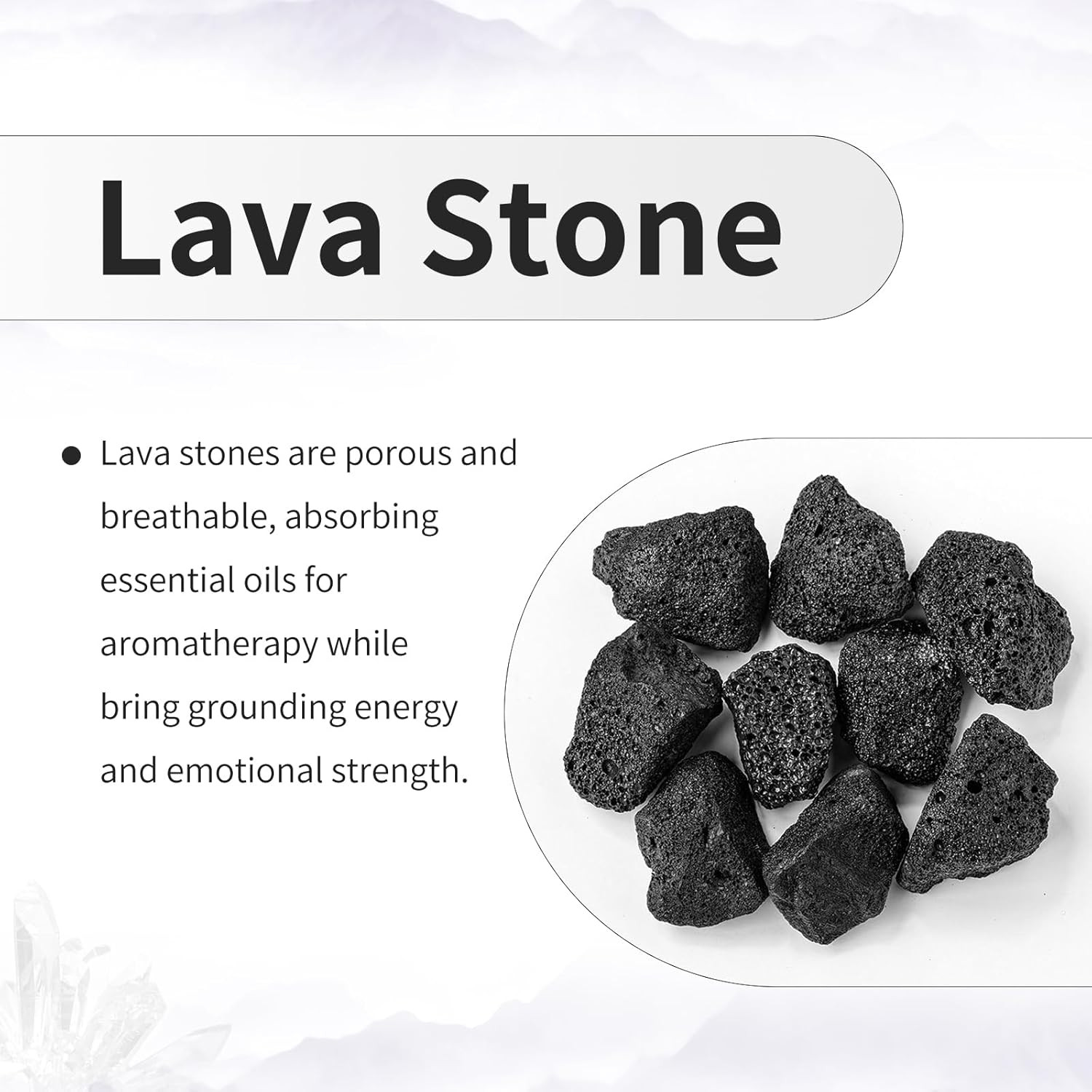 100Pcs Lava Stone Rondelle Beads for Jewelry Making, Energy Volcanic Rock Large