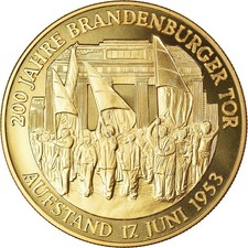 [#187088] Germany, Medal, 200 Jahre Brandenburger Tor, Aufstand, History, 1991, 