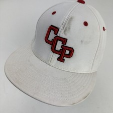 CCP Logo Ball Cap Fitted S/M Baseball Hat Men's White Red Devil Mask