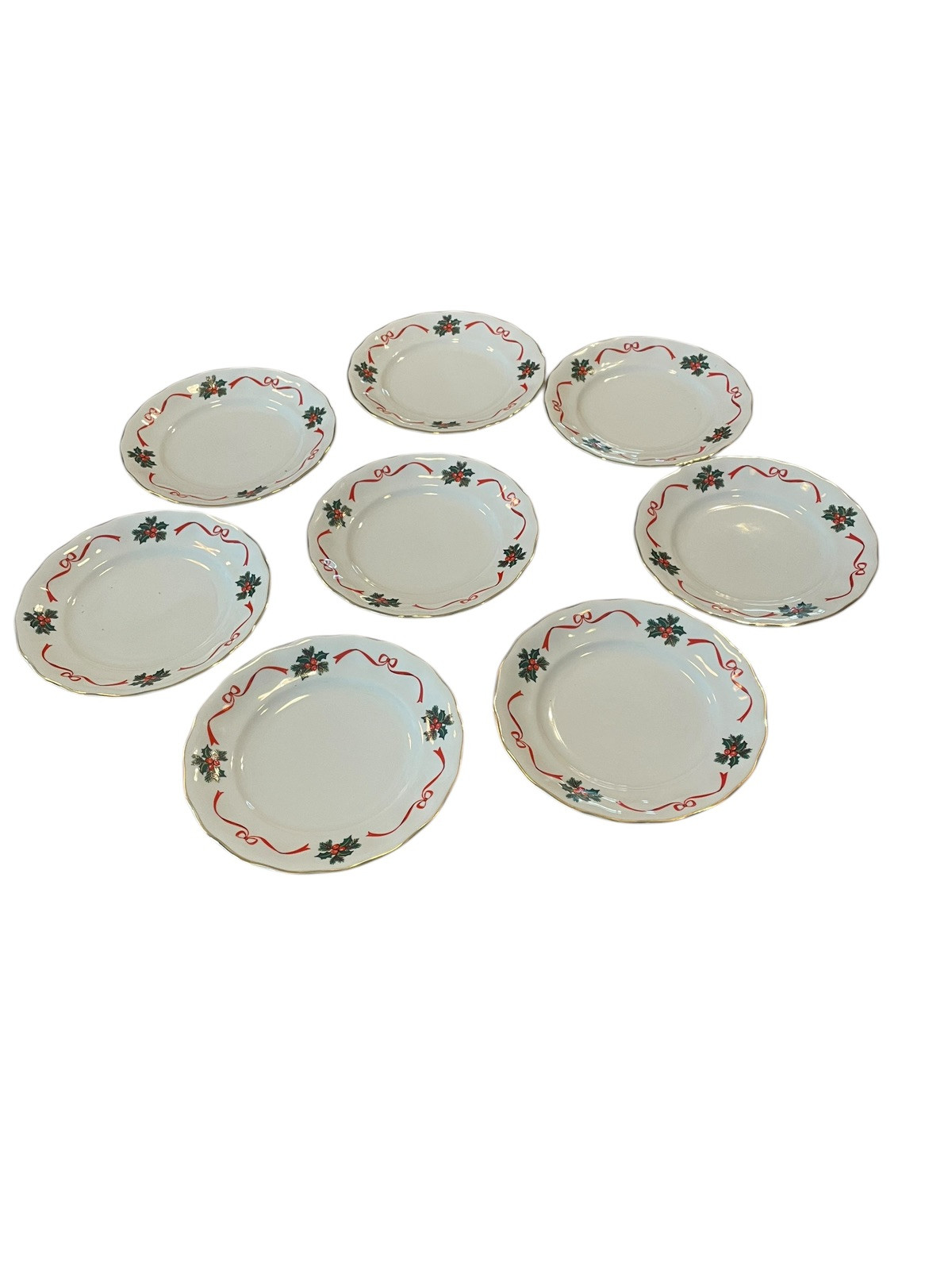 Set of 8 Southington Basket of Cheer Porcelain Salad Dessert Plates