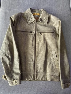 Herren Lederjacke Grün/braun Echtleder Größe 52 Reißverschluss - Bild 1 von 4