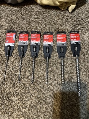 Milwaukee SDS Plus Drill Bits 5/32x7, 1/4x6,5/16x6,3/8x6,1/2x6,5/8
