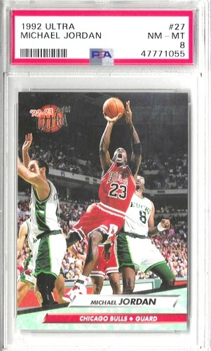 1992-93 ULTRA #27 MICHAEL JORDAN PSA 8 NM-MT HOF