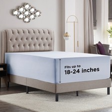 Empyrean Ice Blue Extra Deep Pocket Twin Fitted Sheet Kids, Hotel Luxury Twin...