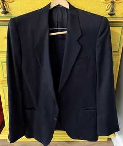MANI by Giorgio Armani テーラードジャケット ネイビー Vintage Mani by Giorgio Armani Suit Navy Pinstripe Size 41R