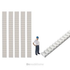HO Lot de 5 Escaliers Béton, Echelle 1/87 H0 Décor Ville Gare Maquette Diorama