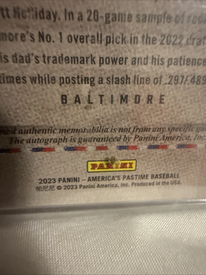 Jackson Holliday Rookie Patch Auto (RPA) /75 Chaser Pack! Panini 2023 Crazy Card - Image 4 of 4