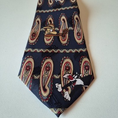 Vintage Looney Tunes Elmer Fud mit Waffe Seidenkrawatte EUC