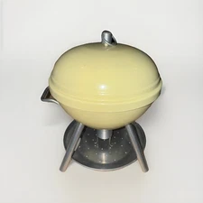 RARE Weber Style Kettle BBQ Grill-Shaped Bird Feeder - PALE YELLOW Twist Off Lid