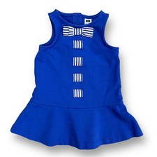 Baby Girls Janie and Jack Dress 6-12 Months Royal Blue Neoprene with Bloomers