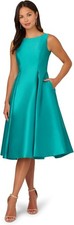 Adrianna Papell Women's Sleeveless Tea Length Dress - Exotic Jade, Size 12