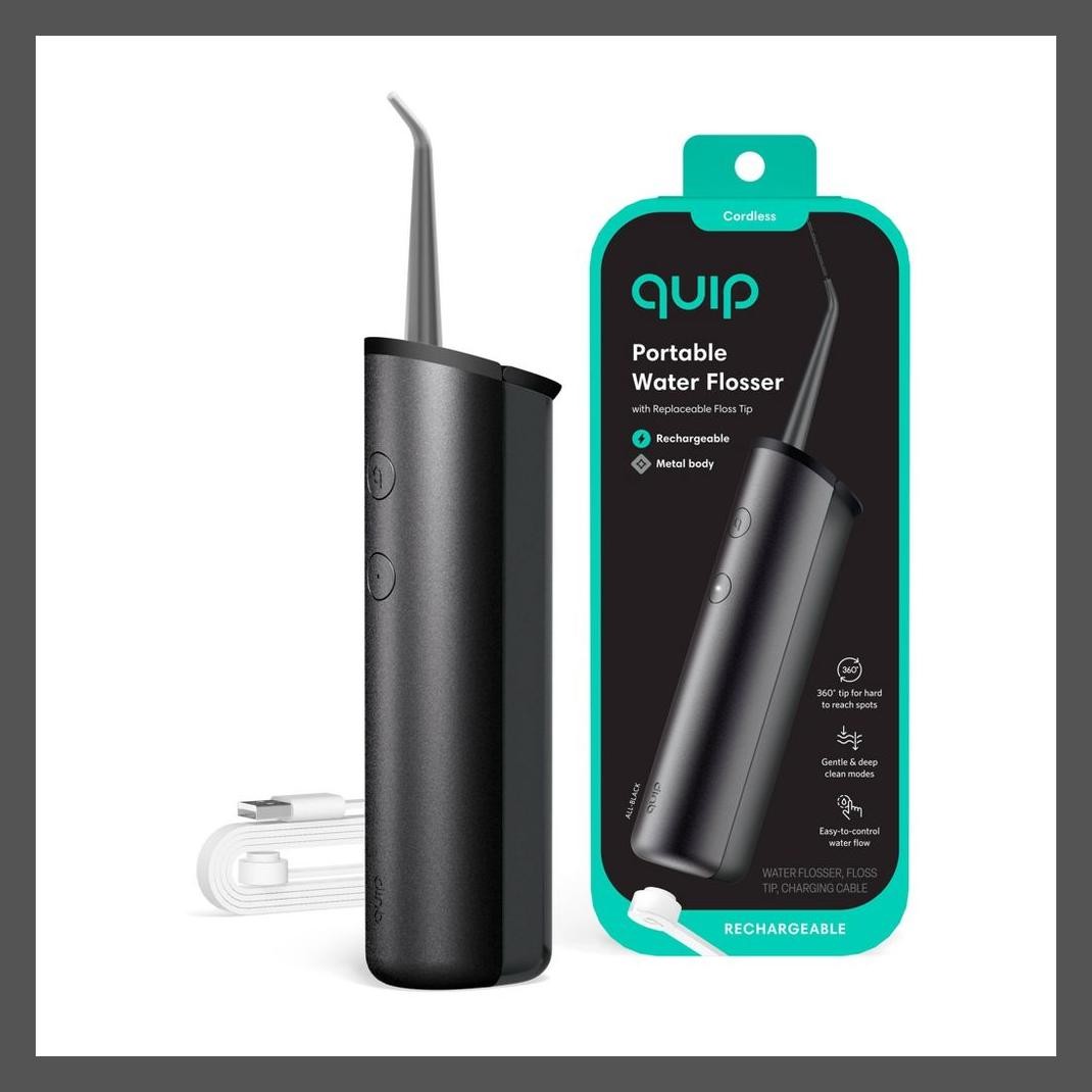 Quip Rechargeable Cordless Metal Water Flosser - Black 6390₽