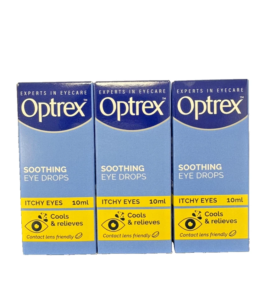 Optrex Soothing Eye Drop Itchy Eyes | Cools & Relieves | 10ml | Pack of 3