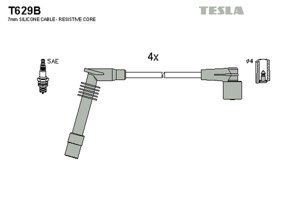 ZüNdleitungssatz Tesla T629B FüR CC Corsa Opel S93 T92 Combo Astra J96 Caravan-image