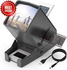 35mm Slide & Film Viewer 3X LED Lighted USB or Battery Powered w/ 4AA