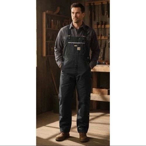Carhartt Super Dux Bib Overall Relaxed Fit Black Insulated 0R5004M Men's 3XL NWT