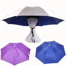 69cm Diameter Fashion Outdoor Sunscreen Windproof Head-Mounted Umbrella Top Fold