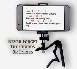 Smartphone Guitar Capo | Android and iPhone Compatible Black or Dark Grey 