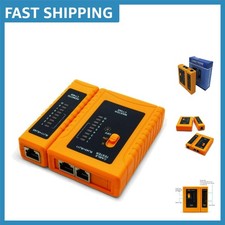 Portable RJ45/RJ11 Cable Tester with LED Display for Quick Connectivity Checks
