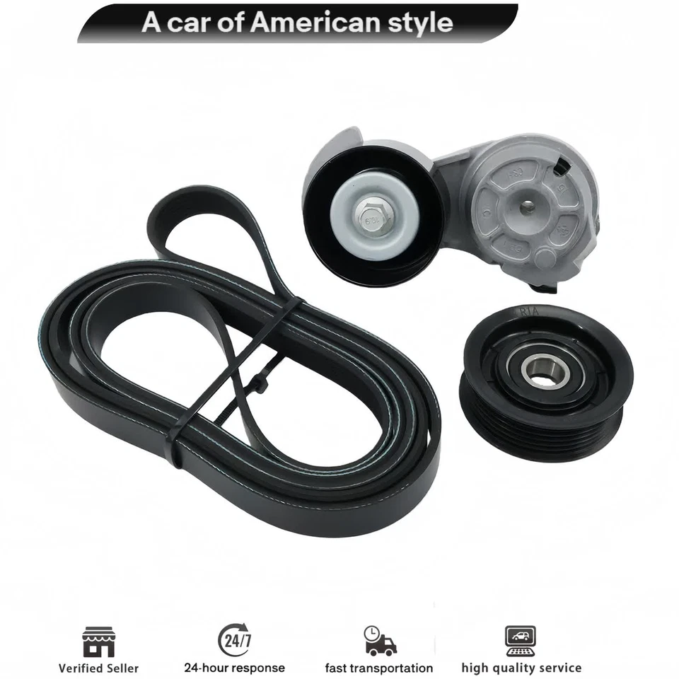 Serpentine Belt Tensioner Pulley Kit Fit Ford Crown Victoria Lincoln Mercury 4.6 Foto 3 de 4