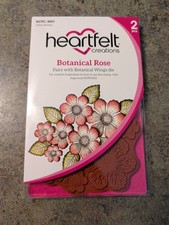 NEW Heartfelt Creations Cling Stamps 2pc BOTANICAL ROSE HCPC-3651