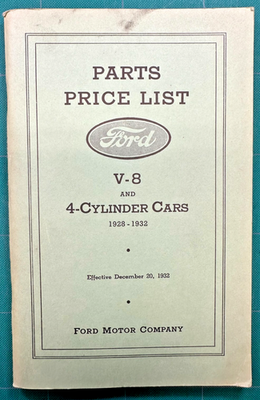#ad #ad Vintage Ford Parts Price List V 8 amp; 4 Cylinder Cars 1928 1932 Polyprints $14.99