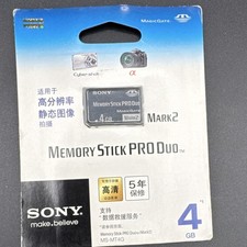 Sony Memory Stick PRO Duo Mark 2 4GB MagicGate for Cyber-shot Alpha MS-MT4G