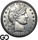 1908-D Barber Half Dollar, Sharp Gem BU++ Details, Bids: 2050, Tough This Nice!