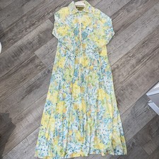 Vintage Kayser Floral Zip Floor Length Nightgown Robe W/pockets