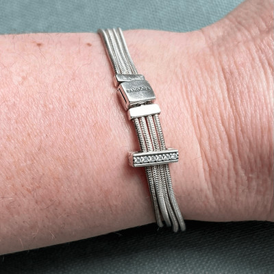 Pandora Reflexions 597943 Sterling Silver Multi Snake 7  w CZ Clip