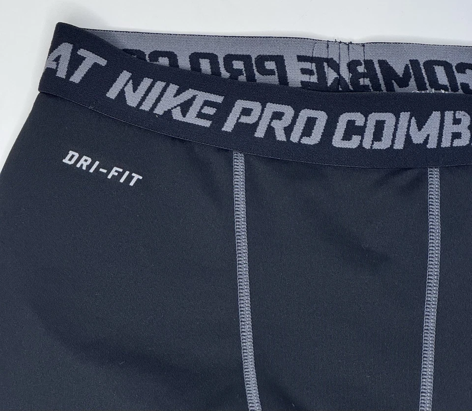 Pantalones de compresión Nike Pro Combat para hombre negros grises largos Foto 2 de 4
