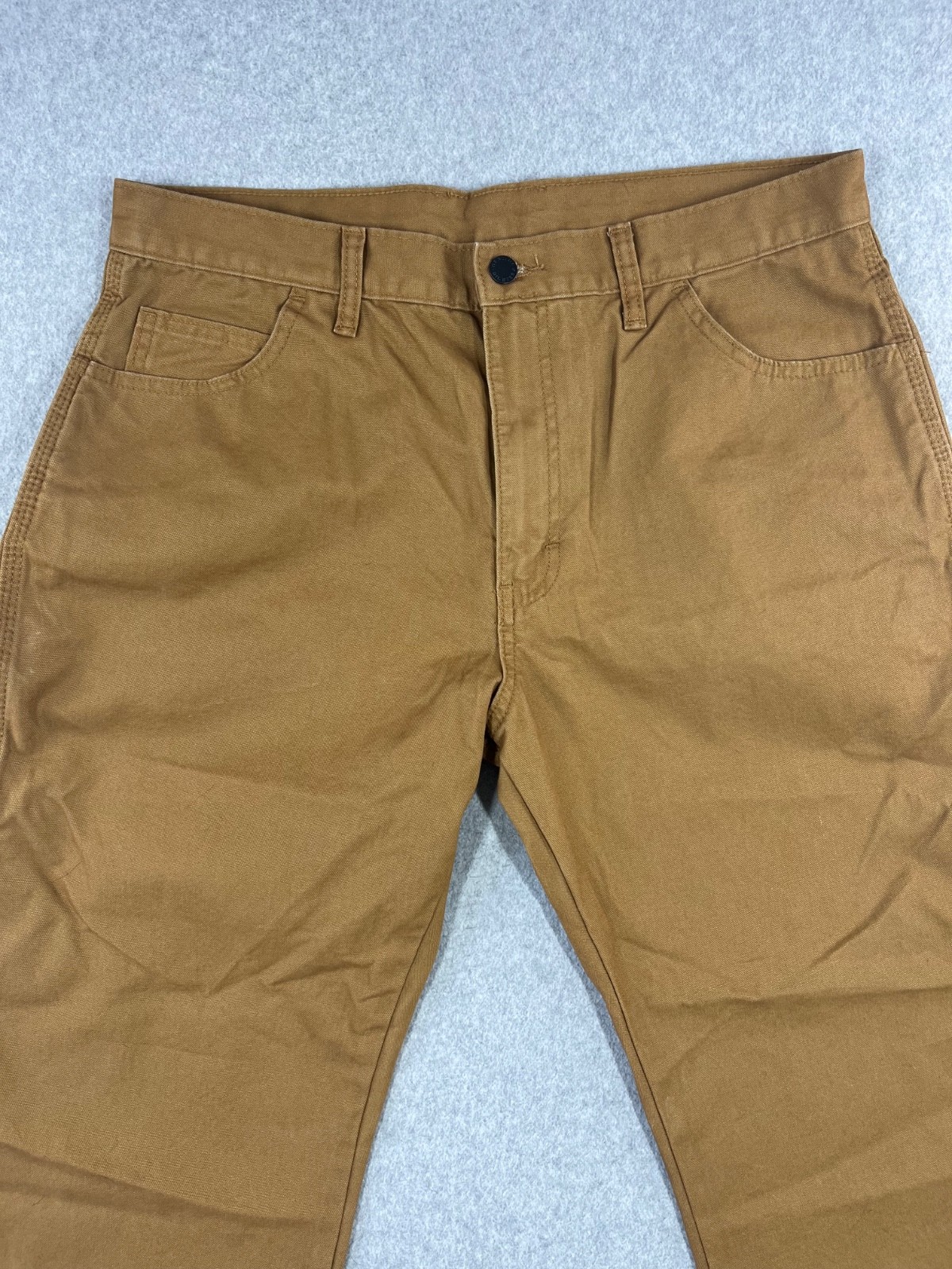 Dickies Carpenter Pants Mens 34x32 Brown Duck Canvas Straight Leg Relaxed Fit image 2
